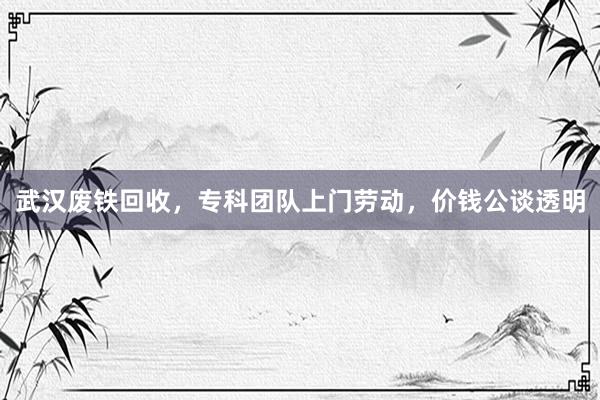 武汉废铁回收，专科团队上门劳动，价钱公谈透明